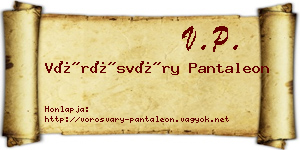 Vörösváry Pantaleon névjegykártya
